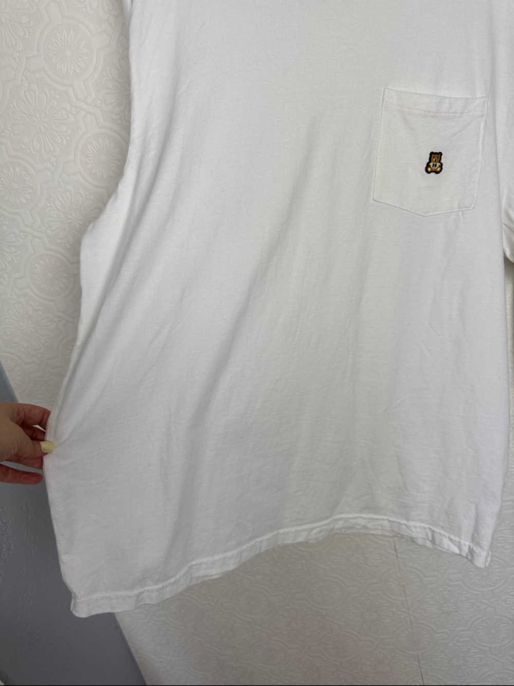 Teddy Fresh White Long Sleeve Pocket Tee Bear Logo Oversized 2XL - Picture 3 of 7